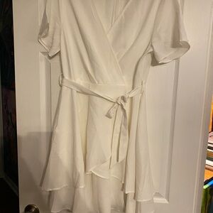 Elegant White Wrap Dress